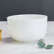 純白吃飯碗家用骨瓷碗釉下彩餐具10個(gè)裝陶瓷碗盤組合面碗湯碗大號 純白7英寸面碗2個(gè)裝