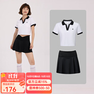 川崎（KAWASAKI）羽毛球服女神運動套裝女夏季短袖T恤運動裙繁花似錦運動服速干衣 上衣B2996白色+B2766黑色 L