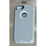 C適用iphonei7Plus三檔手機(jī)保護(hù)殼5S蘋果i8Plus支架檔摔手機(jī)殼批 灰白 i6/i7/i8/通用帶夾