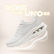 斯凱奇（Skechers）女鞋透氣墊跑步鞋減震休閑緩震UNO皮面運(yùn)動(dòng)蝴蝶鞋 OFWT乳白 37.5