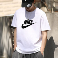 耐克（NIKE）短袖男裝夏季新款短袖圓領(lǐng)運動休閑T恤透氣時尚簡約半袖 AR5005-101白色 2XL