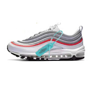 爆款莆田純原airmax97子彈頭3M反光男女情侶液態(tài)氣墊跑步鞋 max97-灰藍紅純原 41