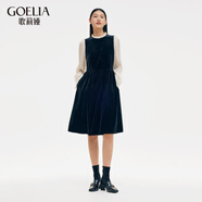 歌莉婭（GOELIA）預(yù)售預(yù)售連衣裙服裝泡泡袖晚會(huì)絲絨裙約會(huì)裙1C1R4H1N0 00B黑色 L