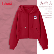 班尼路（Baleno）短款連帽衛(wèi)衣外套女2025年春秋季百搭休閑時尚款開衫親膚透氣上衣