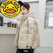 G.duck小黃鴨新款中大童兒童羽絨服男童加厚韓版洋氣男孩免洗冬季短款外 金色 140cm建議75斤以?xún)?
                                         title=