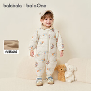 巴拉巴拉童裝連體衣嬰兒冬裝外出加絨加厚抱衣爬服男童女童兒童寶寶