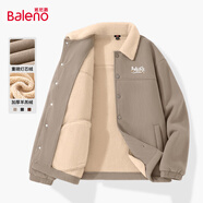 班尼路（Baleno）加絨外套男秋冬季2025新款保暖防風(fēng)肌理感夾克男士燈芯絨開(kāi)衫棉服