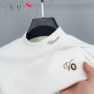紅蜻蜓（RED DRAGONFLY）長袖T恤男士2024秋冬季新款休閑圓領(lǐng)衣服體恤加絨打底衫衣服男裝 白色 XL