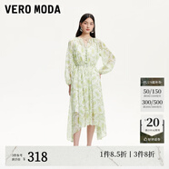 VEROMODA連衣裙2025新款V領(lǐng)碎花捏褶拼接裙擺收腰32527C007 云瀚白色 S