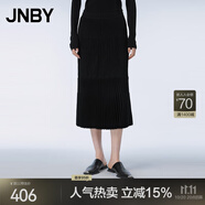 JNBY/江南布衣 春秋簡約半身裙休閑通勤挺括OL風(fēng)舒適A型5O3D12300 001/本黑 M