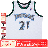 MITCHELL & NESSNBA官方森林狼隊加內特復古正版球衣97-98賽季SW球迷版籃球服運動(dòng) 加內特 M