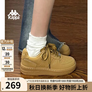 KAPPA卡帕背靠背女鞋厚底板鞋女2025秋季新款百搭小白鞋休閑運動鞋子女 雄鹿棕 6510 43 (270mm)