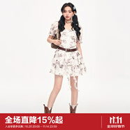 樂町夏季新款廢土風(fēng)印花連衣裙C2FAE2534 中性印花 S