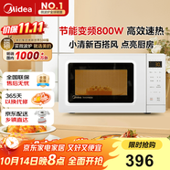 美的（Midea）變頻小清新微波爐 液晶屏幕 磨砂面板 小型20L家用 匠心工藝（PM2002）