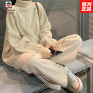 AEMAPE復(fù)古慵懶風(fēng)中長款麻花高領(lǐng)毛衣女2025年新款秋冬寬松加厚針織上衣 高領(lǐng)杏色 S