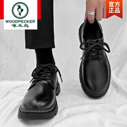 啄木鳥(niǎo)皮鞋男冬季黑色男款透氣防水工裝鞋男士英倫工作商務(wù)正裝休閑潮鞋