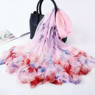 馨護士春夏保暖圍巾女仿真絲絲巾春夏秋冬拍照旅游廣場(chǎng)新款紗巾中青年 秀色春天