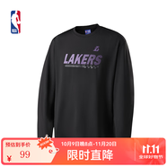 NBA官方秋季新款男女同款長袖T恤(湖人詹姆斯/庫里/東契奇/哈登/） 洛杉磯湖人黑色運(yùn)動(dòng)長袖 2XL