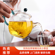 北大史（BEIDASHI）玻璃茶壺泡茶壺耐熱玻璃彩把花茶壺綠茶壺玻璃壺功夫小茶壺單壺 品茗壺260ML