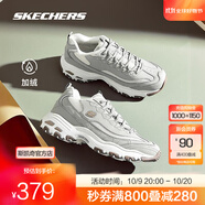 斯凱奇（Skechers）黑白金熊加絨款丨冬季情侶運(yùn)動鞋熊貓鞋加絨保暖男老爹鞋 男鞋-灰色/GRY 40