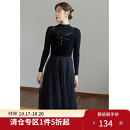 獨束大碼女裝網(wǎng)紗半身裙女秋冬新款胖mm優(yōu)雅絲絨a字裙 連衣裙 3XL