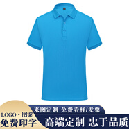 Success.long高端polo文化衫定制 工作服T恤短袖翻領(lǐng)企業(yè)工服印字logo公司工裝 湖藍(lán) S