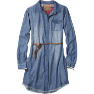 Legendary Whitetails 女士格子法蘭絨襯衫裙 長(cháng)袖迷你 可拆腰帶 純棉 休閑戶(hù)外 中度水洗牛仔布 XX-Large