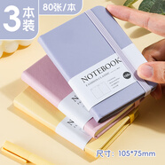 申士（SHEN SHI）莫蘭迪色系100K筆記本子口袋本小巧記事本隨身本小中高大學(xué)生文具02-1可定制 80張3本裝