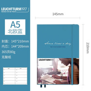 LEUCHTTURM1917 筆記本子文具手賬記事日記本會(huì)議記錄商務(wù)送禮物品五年時(shí)光A5硬皮德國燈塔 北歐藍(lán)
