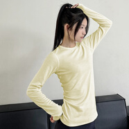 灰殼美利奴羊毛速干衣女美麗諾圓領(lǐng)長(zhǎng)袖T恤春秋戶外登山徒步 米白色 【180gsm-17.5μm】 M(165)【推薦100-120斤】