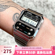 卡西歐（CASIO）手表 絕命毒師老白同款 復古小方塊計算器電子表 時尚潮流中性表 A100WE-1A