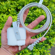蘋果Macbook M2 M3 M4 Pro數(shù)據(jù)線保護(hù)套30/35/70W電源Air充電器殼 電源插頭硬殼+2米電鍍銀線+ 適用蘋果筆記本30W
