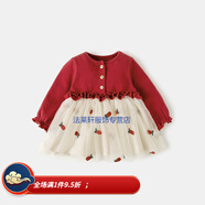 小孩子秋冬天穿的裙子女寶寶洋氣裙子秋冬裝1一2-3歲韓版潮嬰兒2020女童公主裙連衣裙 紅色菠蘿（春秋款） 80cm(建議身高70-80)