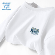 JEANSWEST LIFE真維斯港風(fēng)重磅t恤男春秋潮牌純棉長袖男士休閑寬松圓領(lǐng)套頭衫