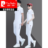 皮爾卡丹（pierre cardin）運(yùn)動(dòng)套裝男士2025夏季透氣短袖長(zhǎng)褲休閑兩件套男女情侶運(yùn)動(dòng)服衛(wèi)衣 白色【2566款】 XL 男款【125-140斤】