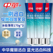 中華魔力迅白牙膏 酷爽薄荷味清新口氣170g 冰極薄荷170g*3支