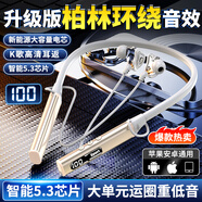 櫻鴻可插卡新款運動藍牙耳機無線后繞式跑步K歌耳返降噪高音質(zhì)超長續(xù)航手機通用 米黃色【K歌高清耳返*可插卡】 超長待機續(xù)航-無痛佩戴