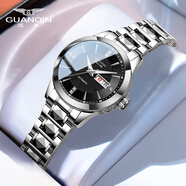 冠琴（GUANQIN）十大名表手表男士全自動(dòng)機械表防水夜光學(xué)生國表送男友父親節禮物 精鋼黑面女款【日本進(jìn)口機芯】