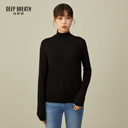 深呼吸DEEP BREATH女裝可機(jī)洗純羊毛打底針織衫女A300962 黑 M (3碼)