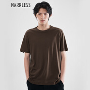 MARKLESS 【液氨柔順】純棉男士T恤夏季干爽短袖TXB0635M 鐵砂棕 XL 