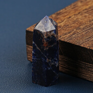 晶拉霸天然水晶六棱柱擺件單尖4-5cm寶石消磁白粉紫黃紅黑藍(lán)色原礦七星 藍(lán)紋石