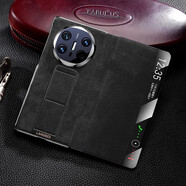 甲介 華為mateX6手機殼折疊屏真皮腕帶支架翻毛皮新款X5典藏版磁吸無(wú)線(xiàn)充智能翻蓋視窗保護套 【碳灰色】歐締蘭真皮 智能視窗 防摔腕帶 鎏金電鍍 華為mateX6/X6典藏版