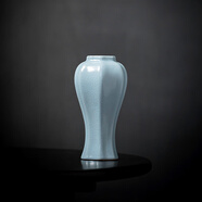 汝窯復古花瓶擺件簡(jiǎn)約客廳水養插花民宿書(shū)房居家陶瓷精致創(chuàng  )意花器 藍色年豐