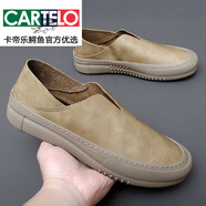 卡帝樂(lè )鱷魚(yú)（CARTELO）男鞋男士皮鞋2025新款軟底一腳蹬夏款薄款透氣休閑懶人豆豆鞋男潮