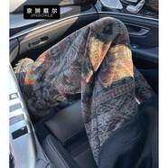 京獅戴爾扎染臟臟風(fēng)褲子男款秋冬季針織提花設計感闊腿褲民族風(fēng)休閑長(cháng)褲 湖藍格子 K2445 L