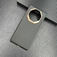 適用華為matext手機殼凱夫拉防摔手機保護殼套 【啞黑細紋】土豪金色金屬鏡頭 華為Mate XT非凡大師