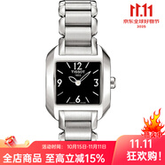 天梭（TISSOT）瑞士海浪系列手表女士手表小方表T02.1.225.51 黑色數(shù)字鋼帶