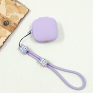 琦羽熙適用于小米Air4SE耳機保護套水晶卡通純色硅膠連體防摔軟殼 紫色+雙星黛露可調節掛繩 小米Air4SE