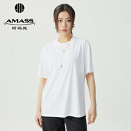 阿瑪施（AMASS）女裝2025新款簡約百搭天絲棉圓領(lǐng)短袖T恤女5300902 白 S (2碼)