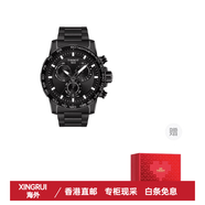 天梭（TISSOT）T-SPORT系列黑騎士石英機芯個(gè)性簡(jiǎn)約男款瑞表45.5mm黑色表盤(pán) 黑色表盤(pán) 常規表盒